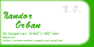 nandor orban business card